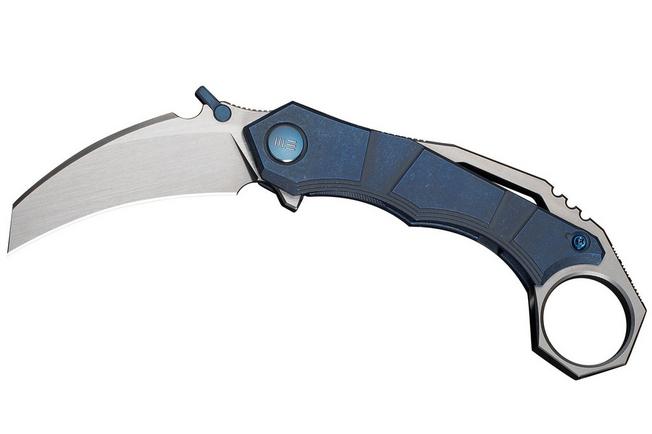 Image for WE Knife Tayra WE24069-3 Hand Rubbed Satin Bohler M390, Blue Titanium Handle, pocket knife