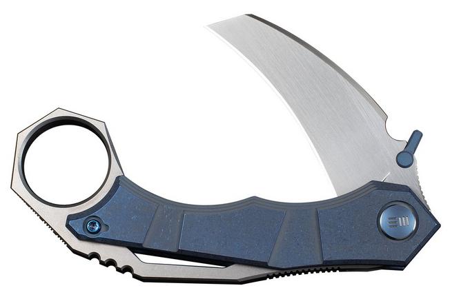Image for WE Knife Tayra WE24069-3 Hand Rubbed Satin Bohler M390, Blue Titanium Handle, pocket knife