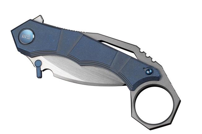 Image for WE Knife Tayra WE24069-3 Hand Rubbed Satin Bohler M390, Blue Titanium Handle, pocket knife