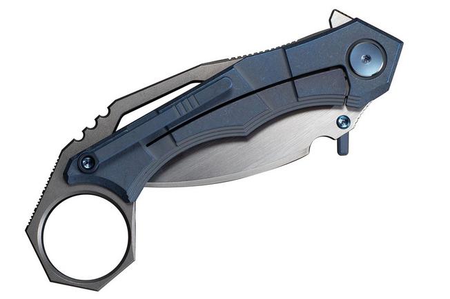 Image for WE Knife Tayra WE24069-3 Hand Rubbed Satin Bohler M390, Blue Titanium Handle, pocket knife