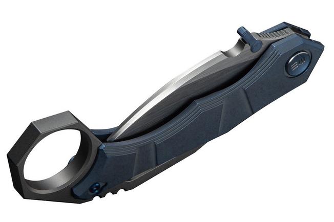 Image for WE Knife Tayra WE24069-3 Hand Rubbed Satin Bohler M390, Blue Titanium Handle, pocket knife
