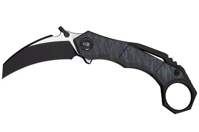 Image for WE Knife Tayra WE24069-4 Blackwashed Böhler M390, Tiger Stripe Pattern Flamed Titanium, pocket knife