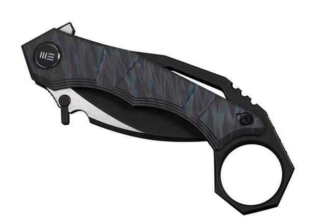 Image for WE Knife Tayra WE24069-4 Blackwashed Böhler M390, Tiger Stripe Pattern Flamed Titanium, pocket knife