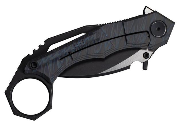 Image for WE Knife Tayra WE24069-4 Blackwashed Böhler M390, Tiger Stripe Pattern Flamed Titanium, pocket knife