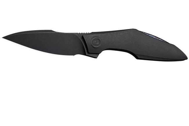 Image for WE Knife Krait Snake WE24084-1 Blackwashed Böhler M390, Black Titanium, Flamed Hardware, pocket knife, Tashi Bharucha design