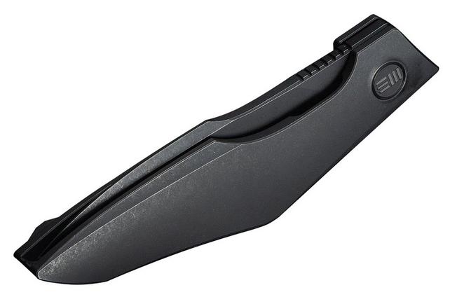 Image for WE Knife Krait Snake WE24084-1 Blackwashed Böhler M390, Black Titanium, Flamed Hardware, pocket knife, Tashi Bharucha design