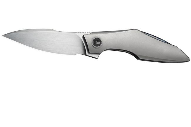 Image for WE Knife Krait Snake WE24084-2 Hand Rubbed Satin Böhler M390, Gray Titanium, Flamed Hardware, pocket knife, Tashi Bharucha design