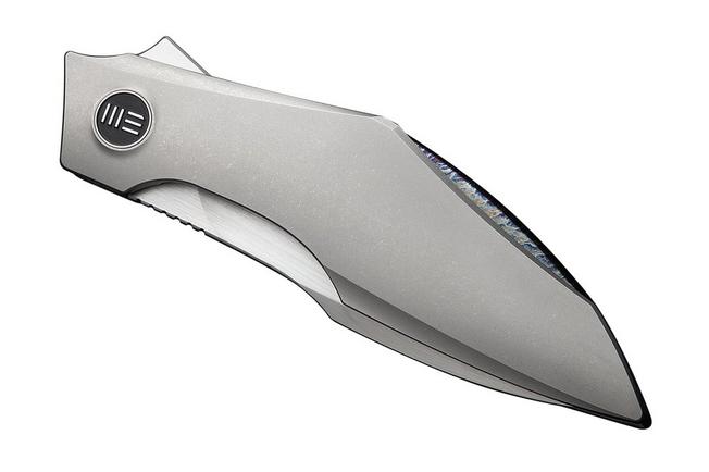 Image for WE Knife Krait Snake WE24084-2 Hand Rubbed Satin Böhler M390, Gray Titanium, Flamed Hardware, pocket knife, Tashi Bharucha design