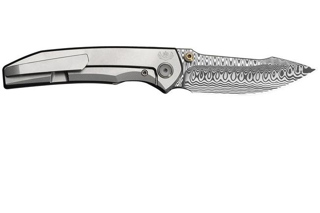 Bild für WE Knife Ryson WE24086-DS1 Hugin Damasteel, Gray Titanium, Taschenmesser, Raven The Pirate Design