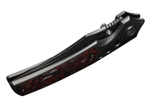 Bild für WE Knife Skynix WE24087-4, Polished Gray Böhler M390, Black Titanium, Red Carbon Fiber Inlay Taschenmesser