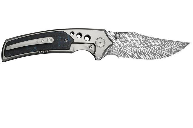 Imagen para WE Knife Skynix WE24087-DS1, Fafnir Damasteel, Gray Titanium, Black/Blue Carbon Fiber Inlay, navaja