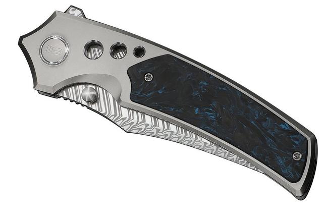 Imagen para WE Knife Skynix WE24087-DS1, Fafnir Damasteel, Gray Titanium, Black/Blue Carbon Fiber Inlay, navaja