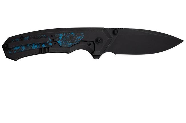 Afbeelding voor WE Knife Corwyn WE24088-1 Blackwashed Böhler M390, Black Titanium Black Blue Carbonfiber, zakmes