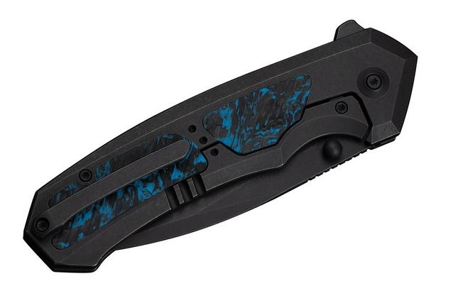 Afbeelding voor WE Knife Corwyn WE24088-1 Blackwashed Böhler M390, Black Titanium Black Blue Carbonfiber, zakmes