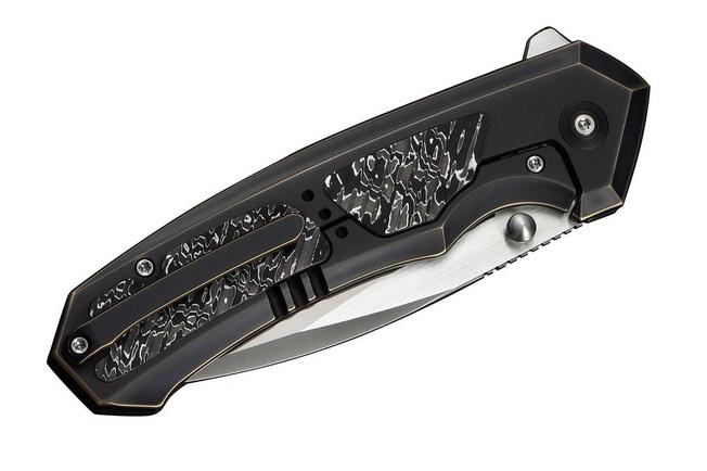 Afbeelding voor WE Knife Corwyn WE24088-3 Satin Böhler M390, Bronze Black Titanium Aluminium Foil Carbonfiber, zakmes