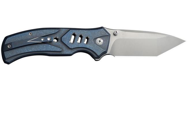 Imagen para WE Knife Zentron WE24094-4 Stonewashed Böhler M390, Blue Titanium, navaja