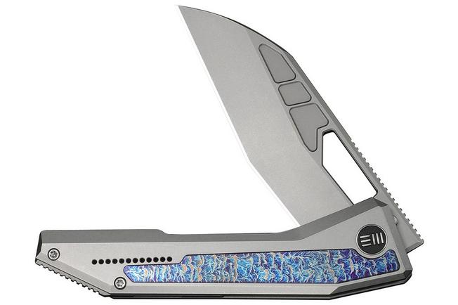 Bild für We Knife Inceptus WE25017-2, Stonewashed M390, Gray Titanium, Flamed Inlay Taschenmesser, Robert Saniscalchi Design