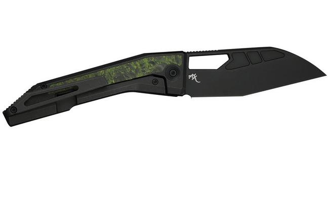 Bild für We Knife Inceptus WE25017-3, Blackwashed M390, Black Titanium, Green Carbon Fiber Inlay Taschenmesser, Robert Saniscalchi Design