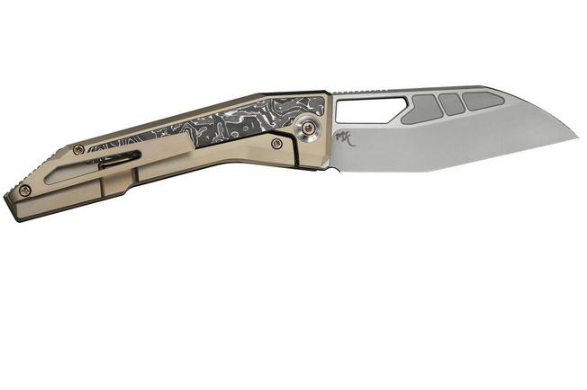 Bild für We Knife Inceptus WE25017-4, Satin M390, Champagne Titanium, Aluminum Foil Carbon Fiber Inlay Taschenmesser, Robert Saniscalchi Design