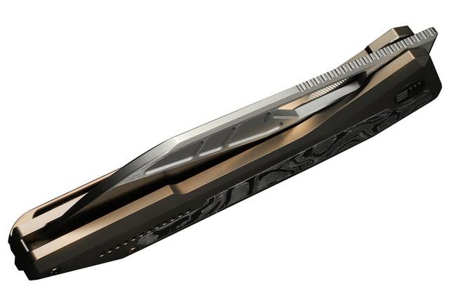 Bild für We Knife Inceptus WE25017-4, Satin M390, Champagne Titanium, Aluminum Foil Carbon Fiber Inlay Taschenmesser, Robert Saniscalchi Design