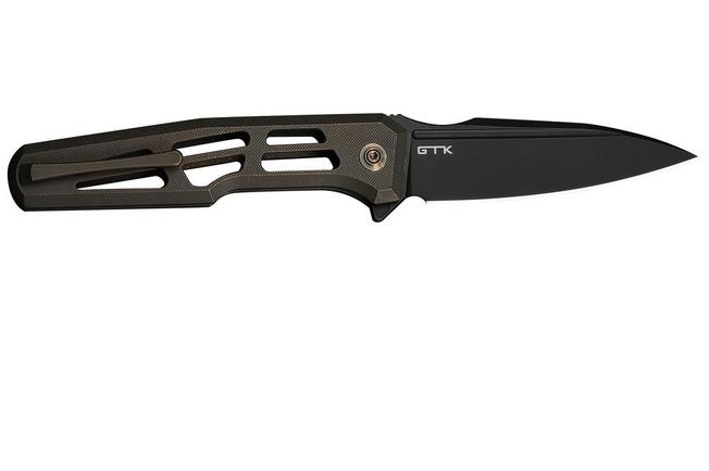 Afbeelding voor WE Knife Dressytak WE25059B-1 Blackwashed M390, Skeletonized Bronze Titanium, zakmes