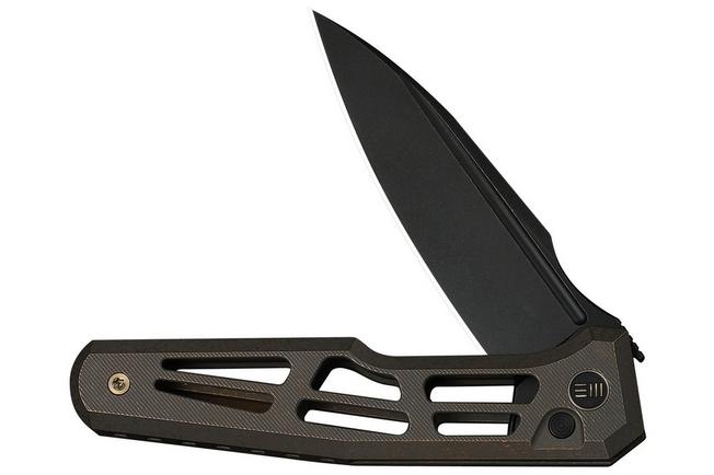 Afbeelding voor WE Knife Dressytak WE25059B-1 Blackwashed M390, Skeletonized Bronze Titanium, zakmes