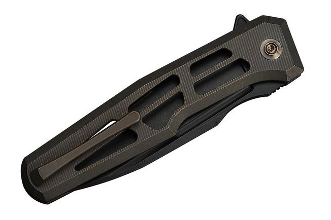 Afbeelding voor WE Knife Dressytak WE25059B-1 Blackwashed M390, Skeletonized Bronze Titanium, zakmes