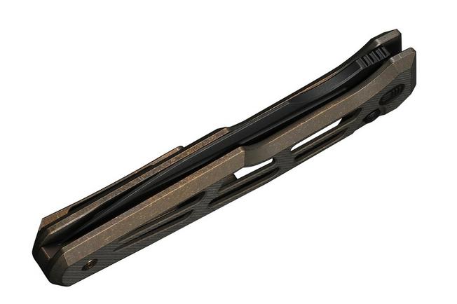 Afbeelding voor WE Knife Dressytak WE25059B-1 Blackwashed M390, Skeletonized Bronze Titanium, zakmes