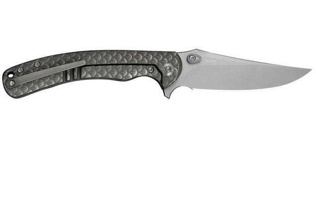 Afbeelding voor WE Knife Dracarys WE25061B-1, 12th Anniversary Limited Edition, Stonewashed Böhler M390, Gray Stonewashed Dragonscale Titanium zakmes