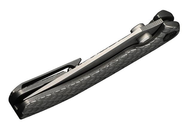 Afbeelding voor WE Knife Dracarys WE25061B-1, 12th Anniversary Limited Edition, Stonewashed Böhler M390, Gray Stonewashed Dragonscale Titanium zakmes