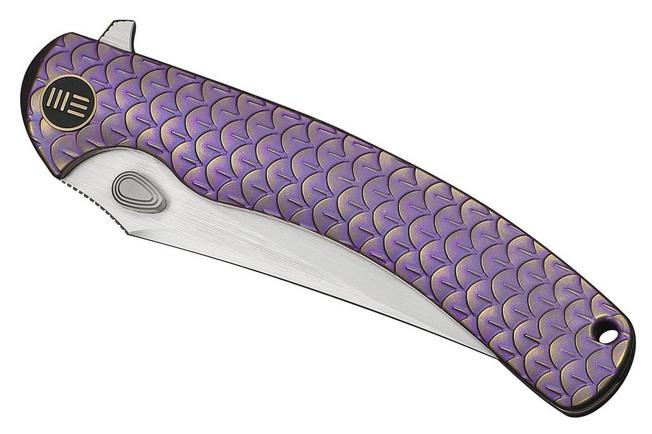 Imagem para WE Knife Dracarys WE25061B-2, 12th Anniversary Limited Edition, Hand Rubbed Satin Böhler M390, Purple/Gold Dragonscale Titanium navalha