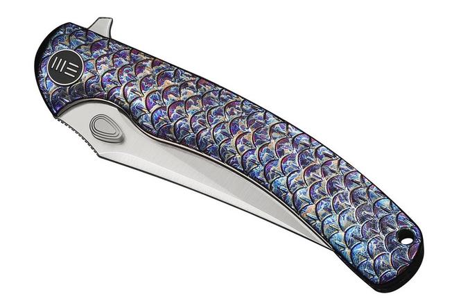 Afbeelding voor WE Knife Dracarys WE25061B-3, 12th Anniversary Limited Edition, Satin Böhler M390, Flamed Dragonscale Titanium zakmes