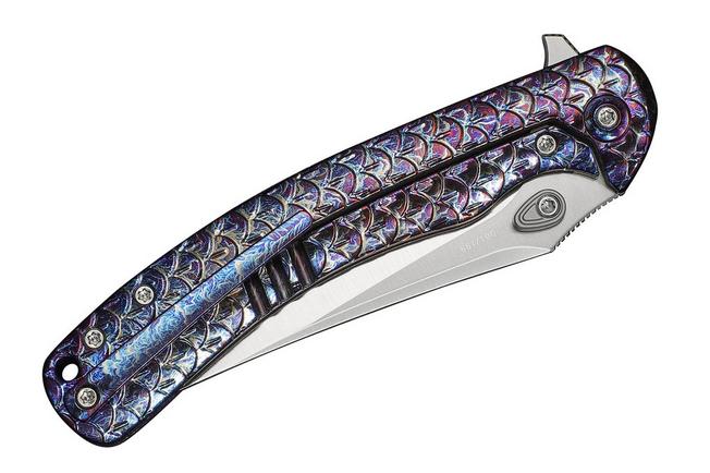 Afbeelding voor WE Knife Dracarys WE25061B-3, 12th Anniversary Limited Edition, Satin Böhler M390, Flamed Dragonscale Titanium zakmes