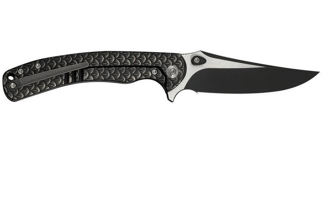 Afbeelding voor WE Knife Dracarys WE25061B-5, 12th Anniversary Limited Edition, Black/Satin Böhler M390, Blackwashed Dragonscale Titanium zakmes