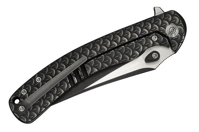 Afbeelding voor WE Knife Dracarys WE25061B-5, 12th Anniversary Limited Edition, Black/Satin Böhler M390, Blackwashed Dragonscale Titanium zakmes