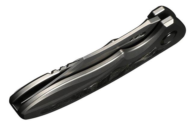 Image for WE Knife Varg WE25074-2, Stonewashed CPM MagnaCut, Gray Titanium, Yellow Carbon Fiber Inlay pocket knife