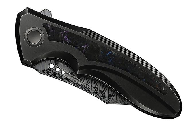 Image pour WE Knife Varg WE25074-DS1, Fafnir Damasteel, Polished Gray Titanium, Carbon Fiber Inlay couteau de poche