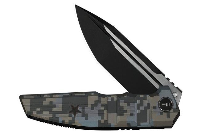 Immagine per WE Knife Breach WE25077-3, Limited Edition, Blackwashed/Satin Böhler M390, Pixel Pattern Titanium, coltello  da tasca