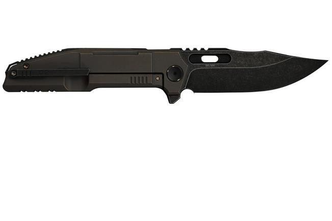 Obraz dla Nóż składany WE Knife Barracks Limited Edition WE25078-2, Blackwashed Böhler M390, Bronze Titanium
