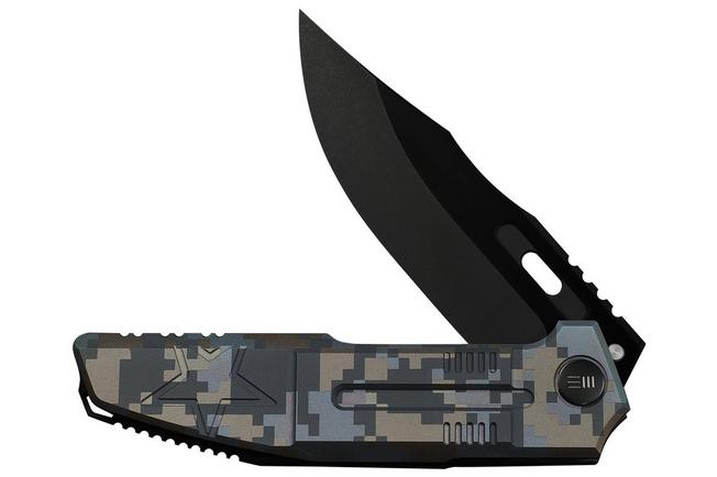 Obraz dla Nóż składany WE Knife Barracks Limited Edition WE25078-3, Blackwashed Böhler M390, Pixel Pattern Titanium