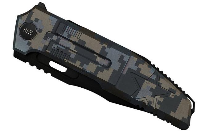 Obraz dla Nóż składany WE Knife Barracks Limited Edition WE25078-3, Blackwashed Böhler M390, Pixel Pattern Titanium