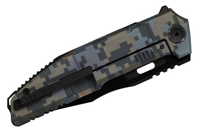 Obraz dla Nóż składany WE Knife Barracks Limited Edition WE25078-3, Blackwashed Böhler M390, Pixel Pattern Titanium