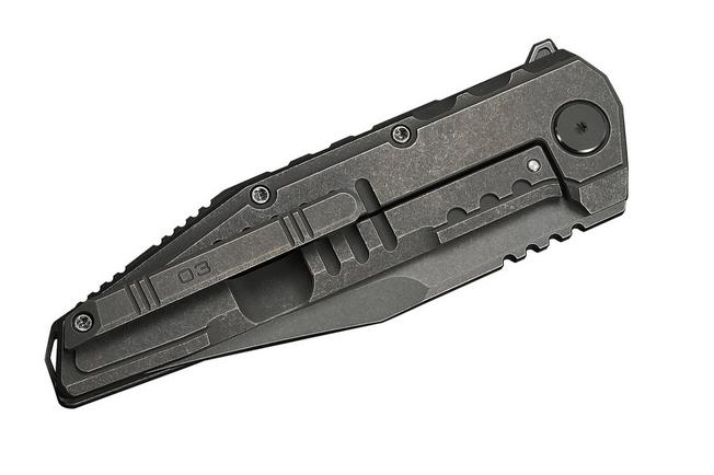 Image pour WE Knife Temper Limited Edition WE25079-1, Grey Stonewashed Böhler M390, Grey Titanium, couteau de poche