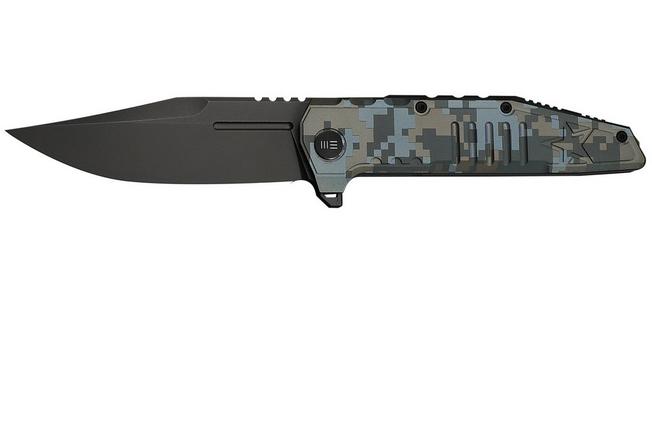 Image pour WE Knife Temper Limited Edition WE25079-3, Dark Grey Stonewashed Böhler M390, Pixel Pattern Titanium, couteau de poche