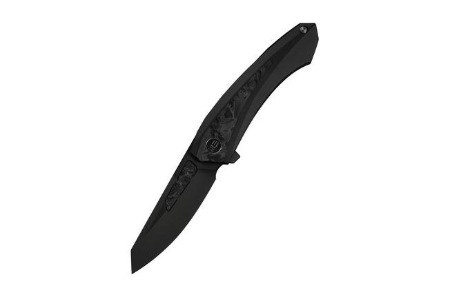 Afbeelding voor WE Knife Suisei WE25086-3, Dark Graphite Stonewashed M390, Dark Graphite Titanium, Black/White Carbon Fiber Inlay zakmes, Dew Hara design