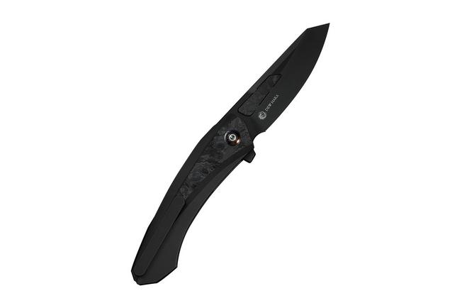 Afbeelding voor WE Knife Suisei WE25086-3, Dark Graphite Stonewashed M390, Dark Graphite Titanium, Black/White Carbon Fiber Inlay zakmes, Dew Hara design