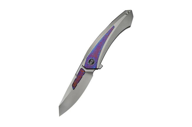 Afbeelding voor WE Knife Suisei WE25086-4, Polished Bead Blasted Böhler M390, Bead Blasted Titanium, Timascus Inlay zakmes, Dew Hara design