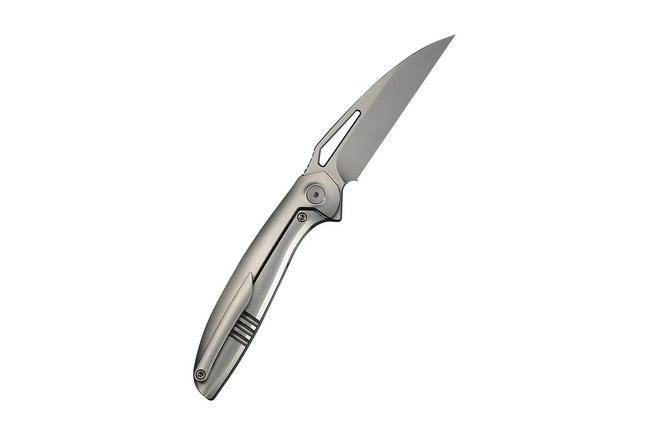 Afbeelding voor WE Knife Tiercel WE26021-2, Stonewashed CPM MagnaCut, Grey Titanium zakmes