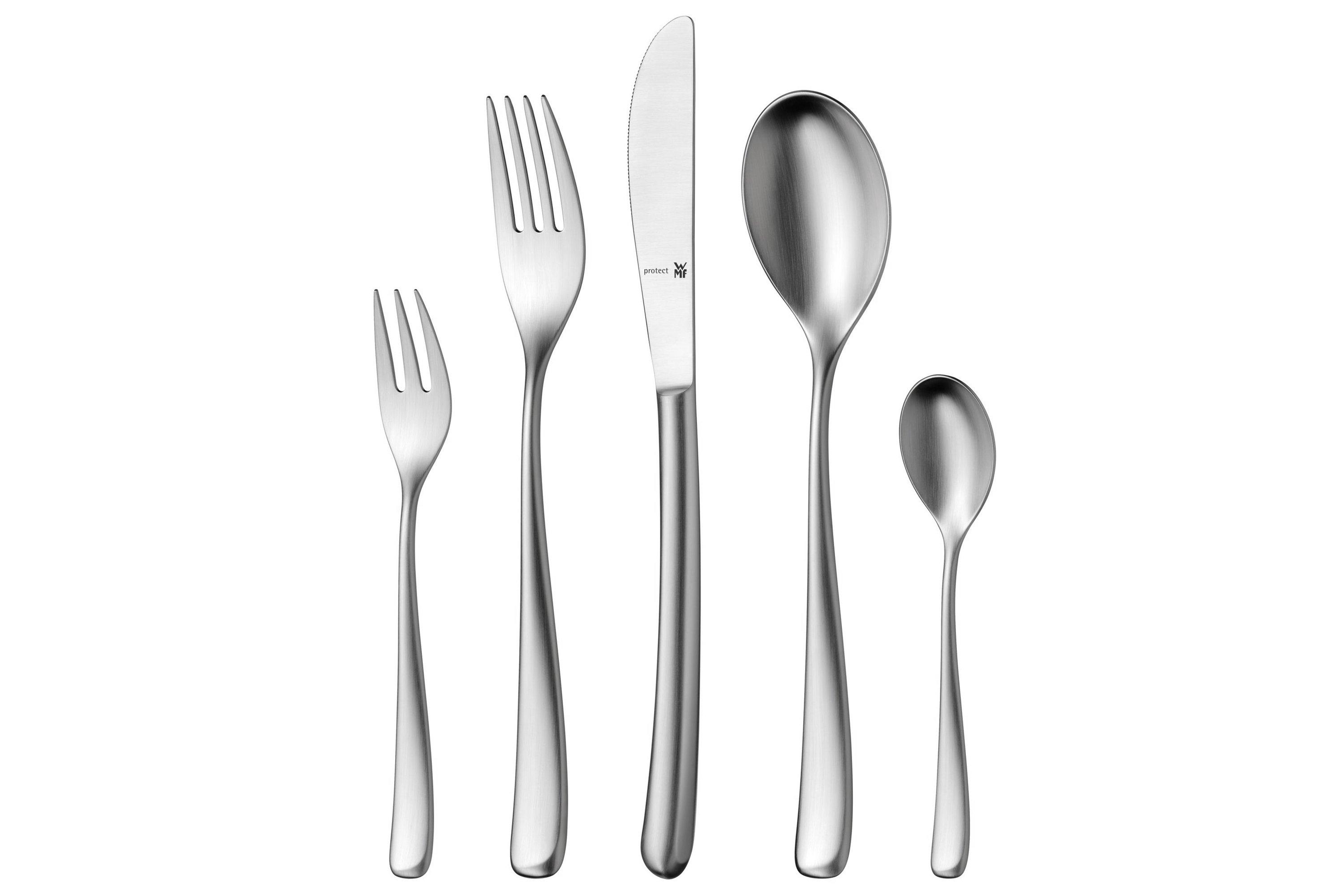 WMF Set Posate 30 Pezzi Silk Per 6 Persone - Acciaio Inox 18/10 Cromargan Satinato, Lavabile In Lavastoviglie