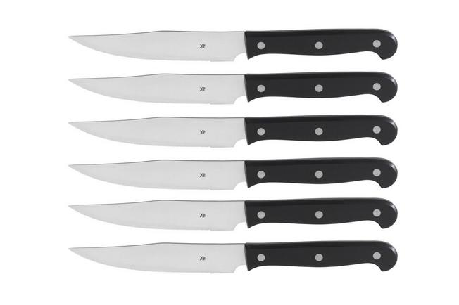  Victorinox 6.7233.6 Swiss Classic Steak Knife Set Ideal for  Slicing a Wide Variety of Steak Cuts Serrated Blade in Black, Set of 6:  Home & Kitchen